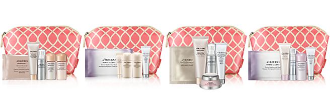 Choose a Complimentary 6-Pc. Bonus with purchase of 2 or more Shiseido skincare items
